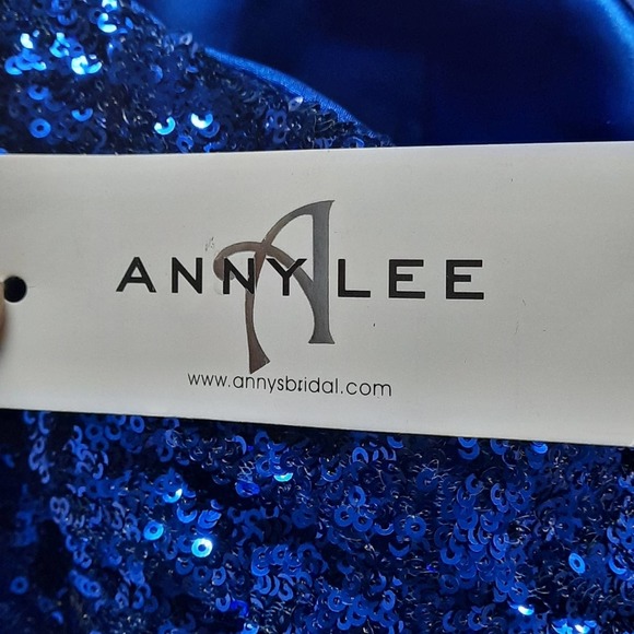 Anny Lee Womens Dress Size Large Blue Strapless Prom - Picture 4 of 9